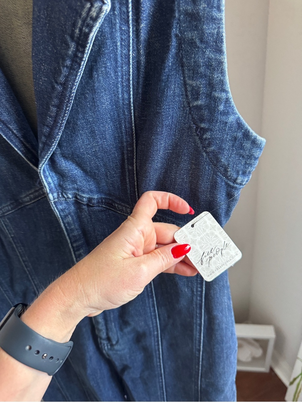 NWT Free People Crvy Ring The Alarm One Piece Denim Jumpsuit Sz XS - Picture 7 of 9